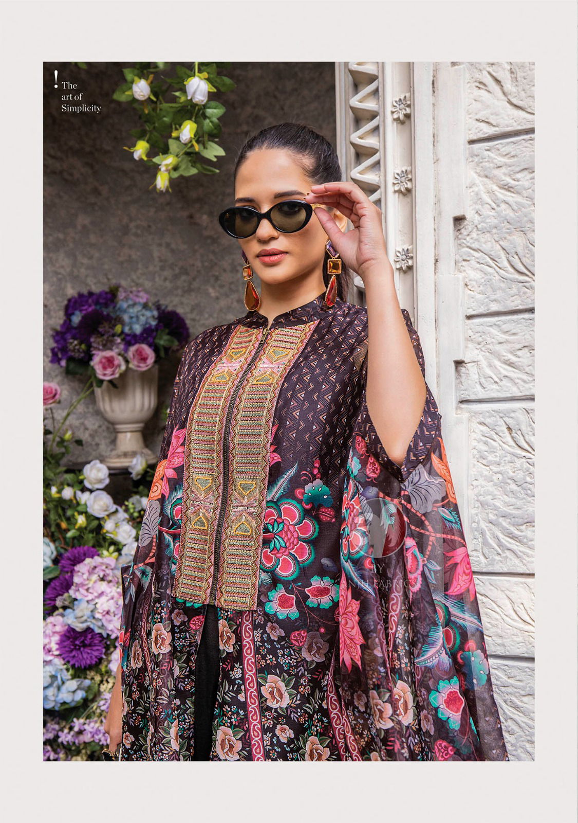 Cape Style By Af Viscose Premium Chiffon Printed Party Wear Kurti With Bottom Wholesale Online